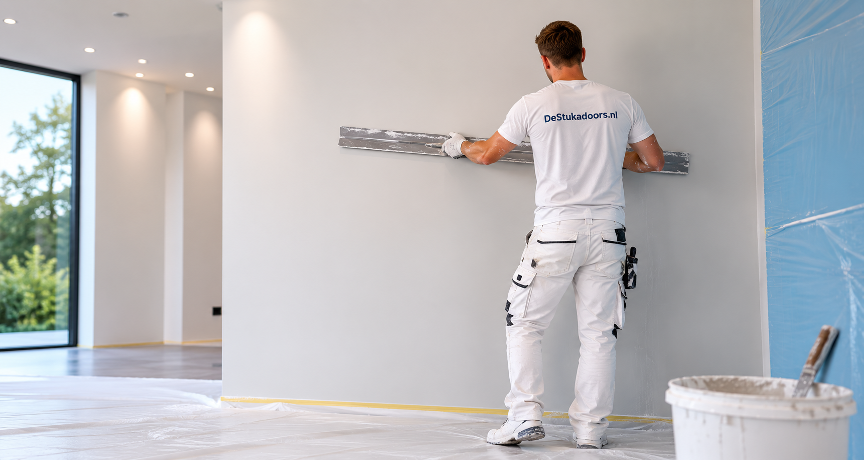 Stukadoor aan het werk in Berkelland